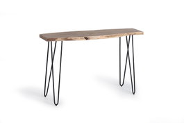 GINER Y COLOMER Console en bois d'acacia et pieds en métal noir